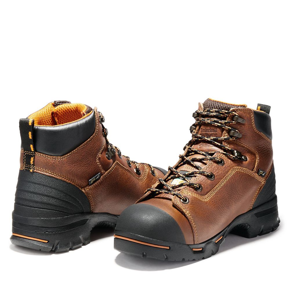 Botas de Trabajo Masculino - Timberland Pro® Endurance 6\" Steel Toe - UNAWM6842 - Marrom/Pretas